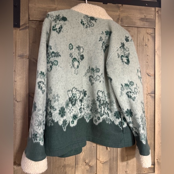 Vintage 90’s Teddi Green Floral Sherpa Jacket (M) - Picture 2 of 3
